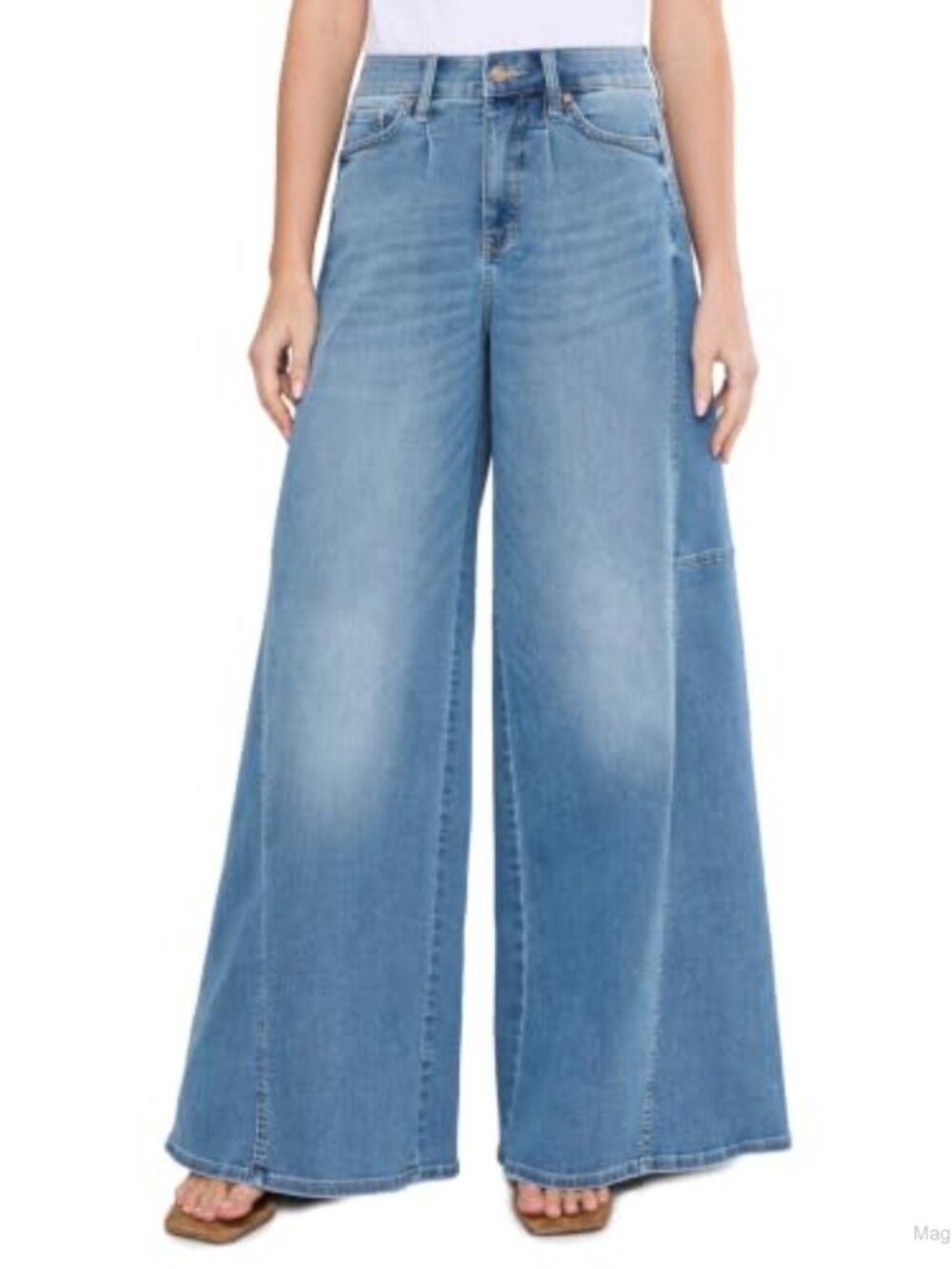 NYDJ Women's Nova Jeans Wide Leg Mid Rise Relaxed Fit COOLMAX Denim